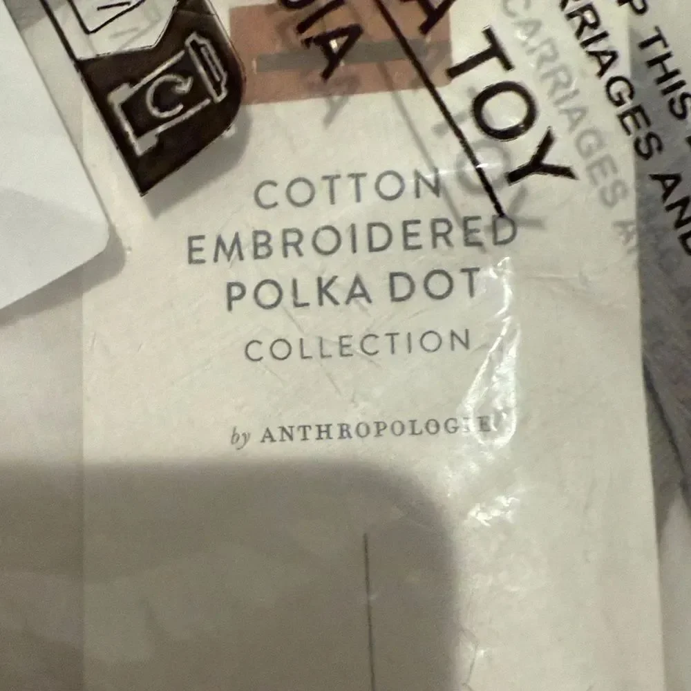 Anthropologie Cotton Polka Dot Embroidered Bedspread